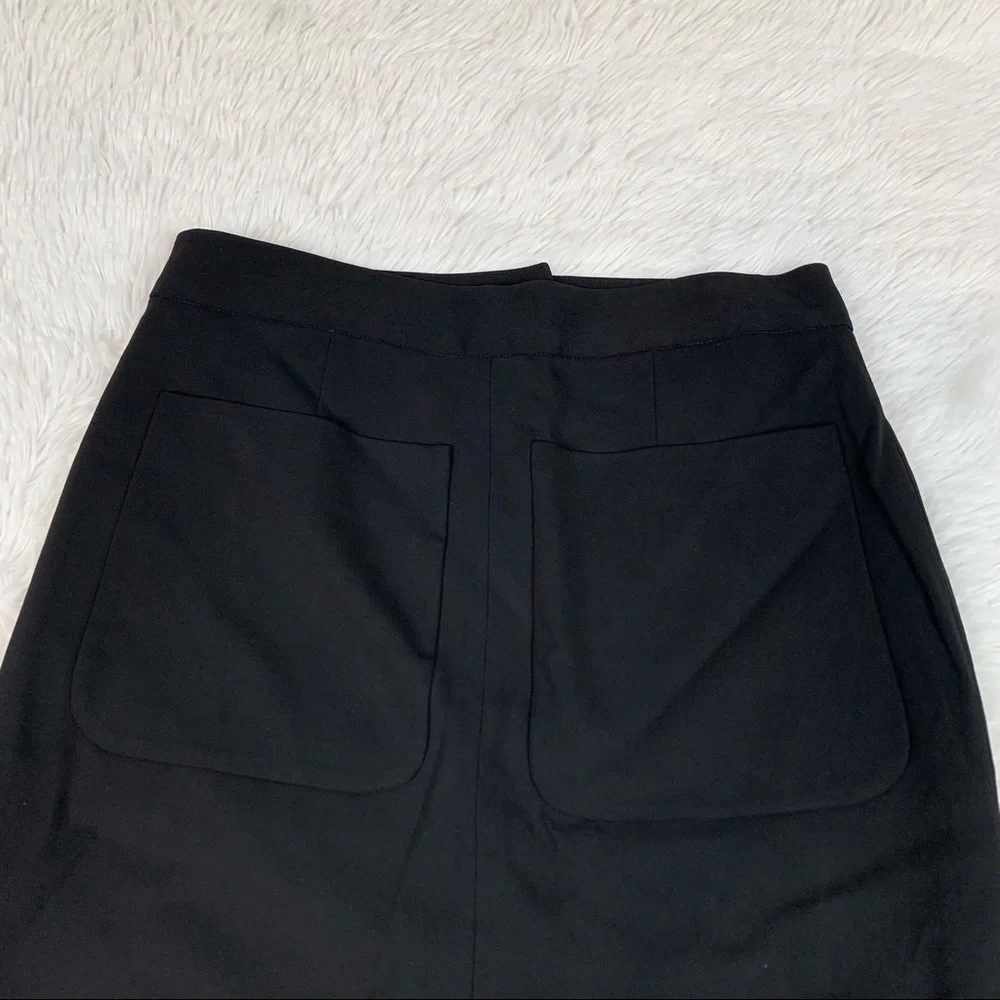 L'Agence slit front straight pencil Skirt‎ Black Patch Pockets